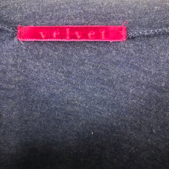 VELVET Brushed Blue Top Lace Button Front Small Puff Sleeves Cottage Core - Picture 5 of 6